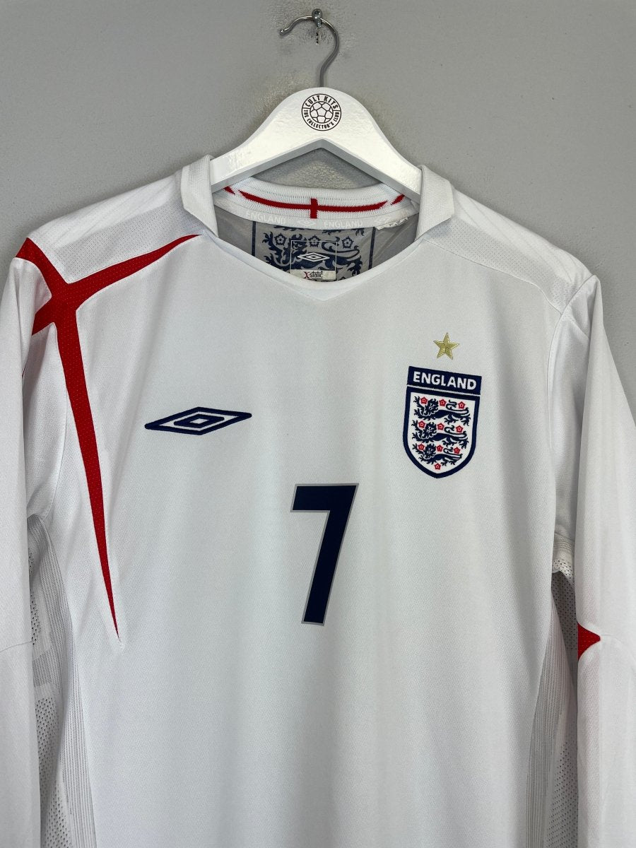 2005/07 ENGLAND BECKHAM 7 L/S HOME SHIRT (L) UMBRO - Cult Kits - Large - Buy Vintage Football Shirts, Authentic Retro Football Shirts For Sale, Classic Football Shirts & Soccer Jersey