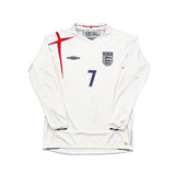 Buy 2005/07 England Beckham 7 L/S Home Shirt (M) Umbro ~ Free worldwide shipping ~ Authentic Vintage Football Shirts from Cult Kits