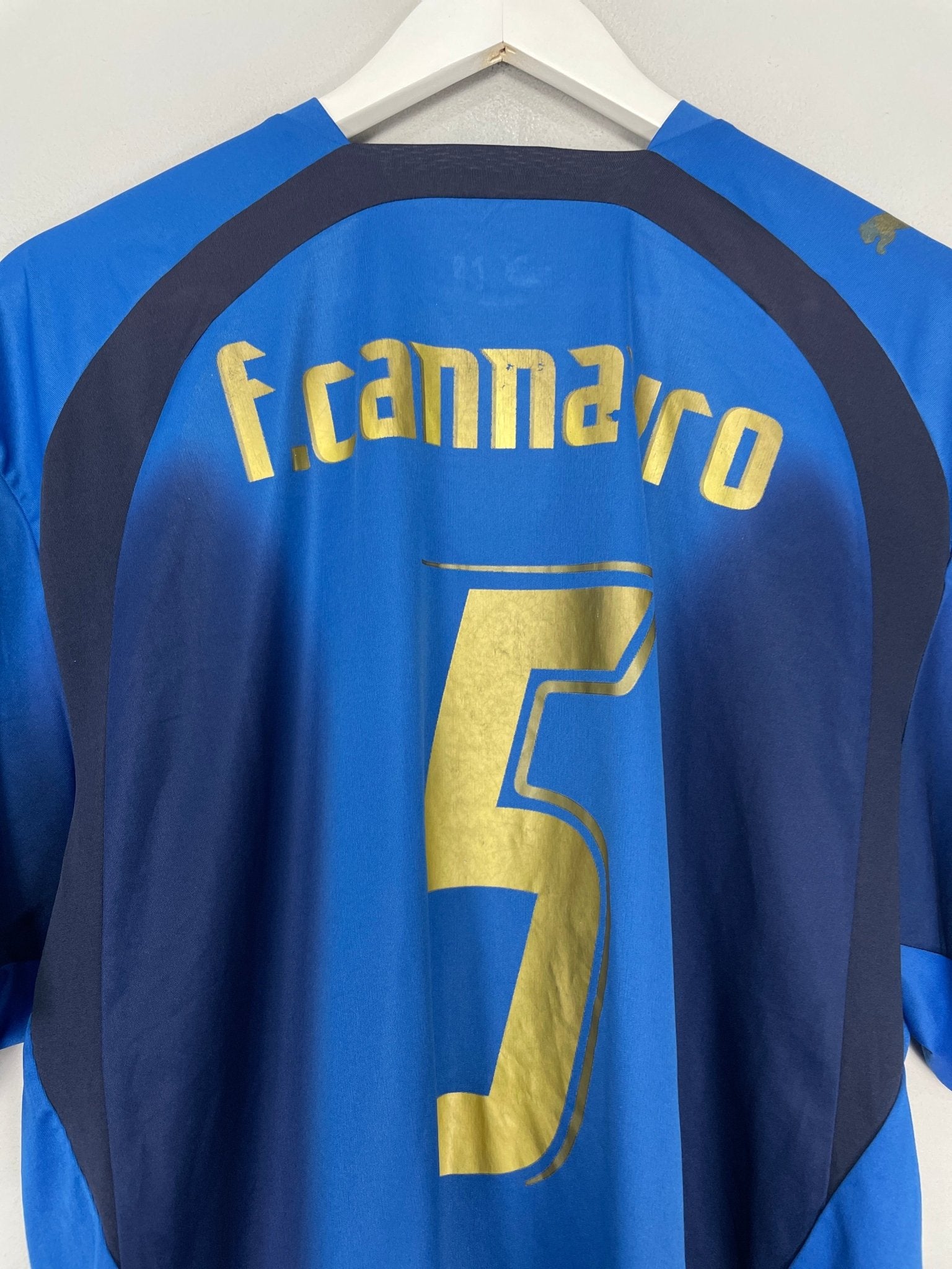 Shop 2006 ITALY **CANNAVARO #5 HOME SHIRT (XXL) PUMA, classic football shirts, vintage football shirts & retro soccer jerseys at Cult Kits