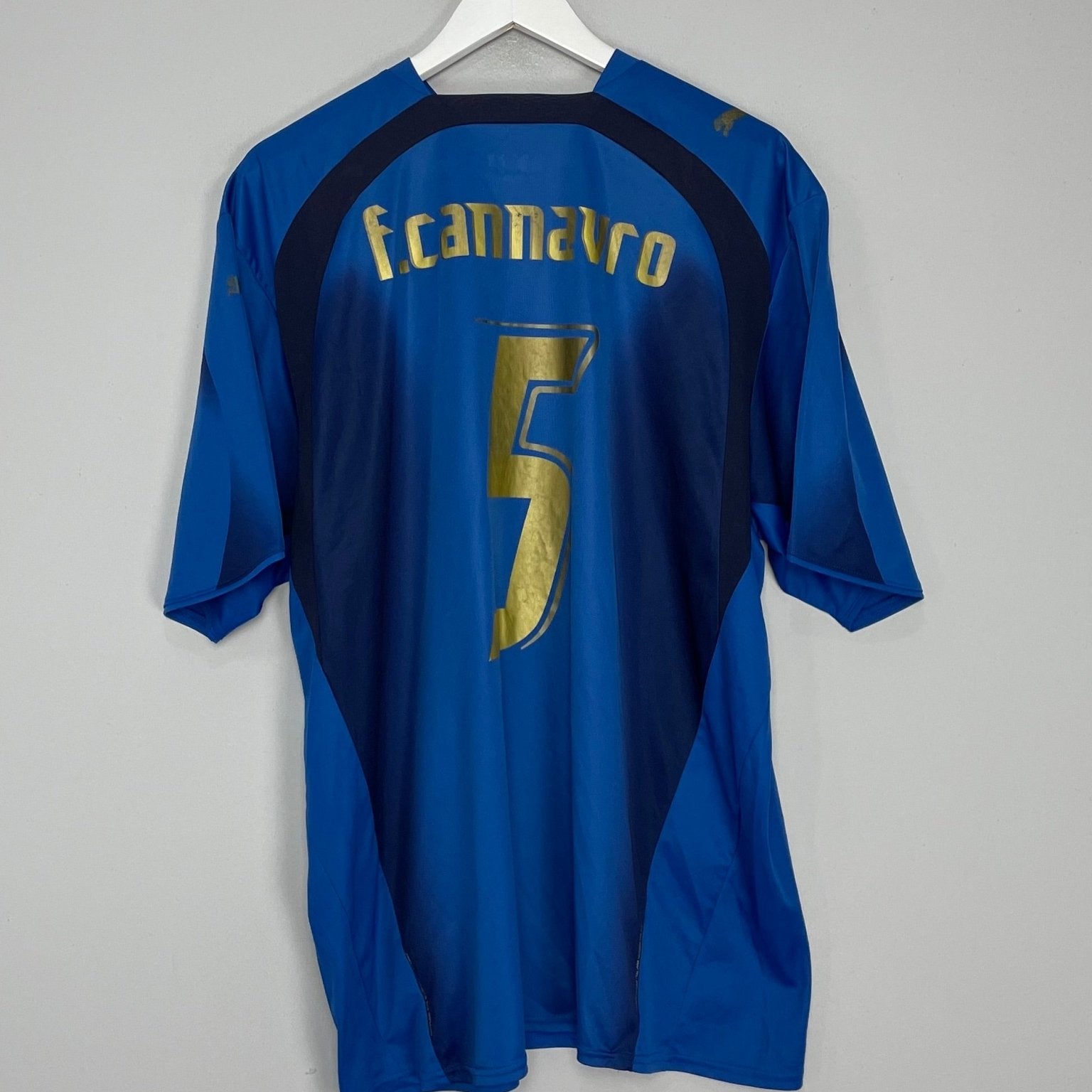 Shop 2006 ITALY **CANNAVARO #5 HOME SHIRT (XXL) PUMA, classic football shirts, vintage football shirts & retro soccer jerseys at Cult Kits