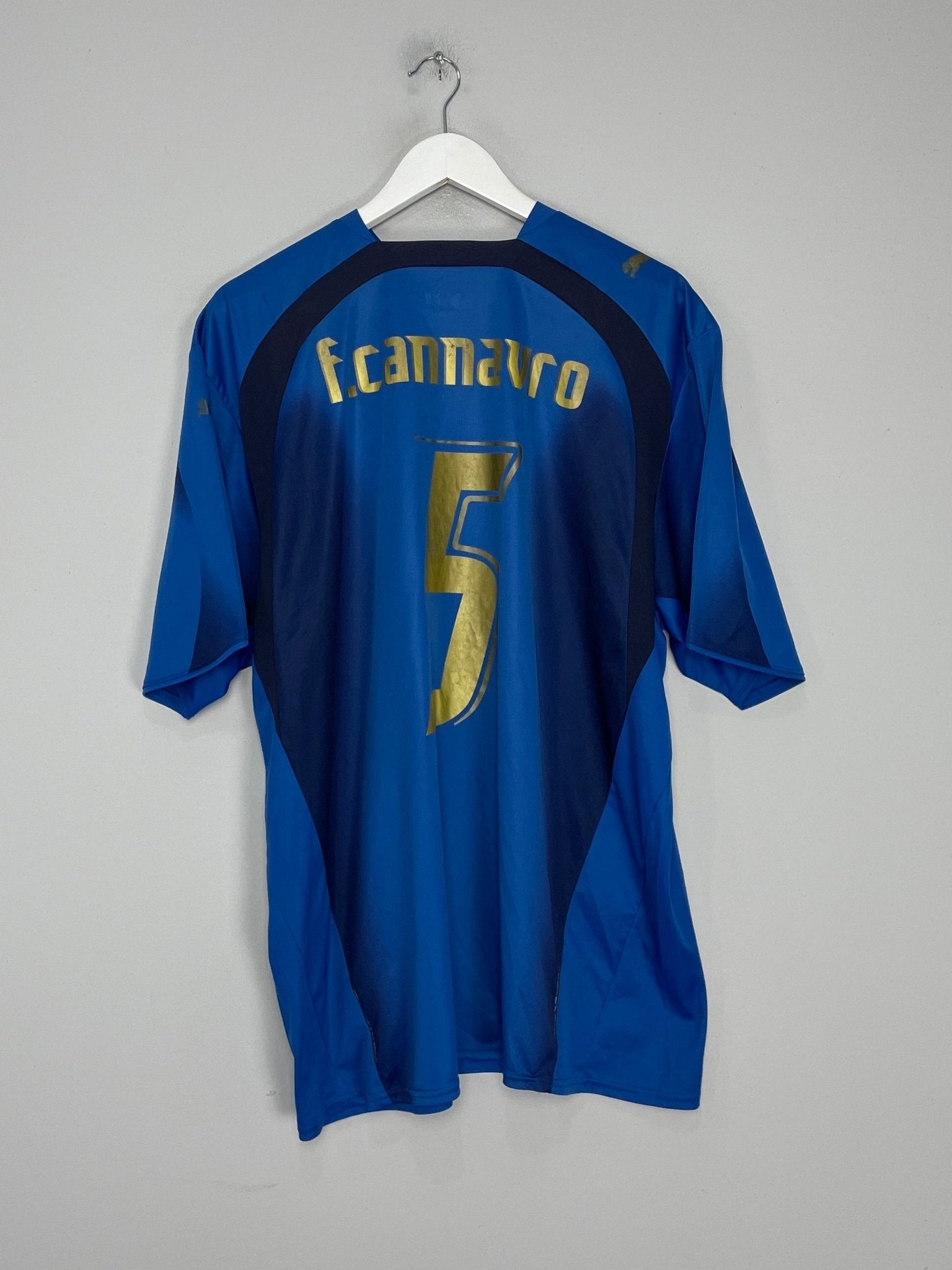 Shop 2006 ITALY **CANNAVARO #5 HOME SHIRT (XXL) PUMA, classic football shirts, vintage football shirts & retro soccer jerseys at Cult Kits