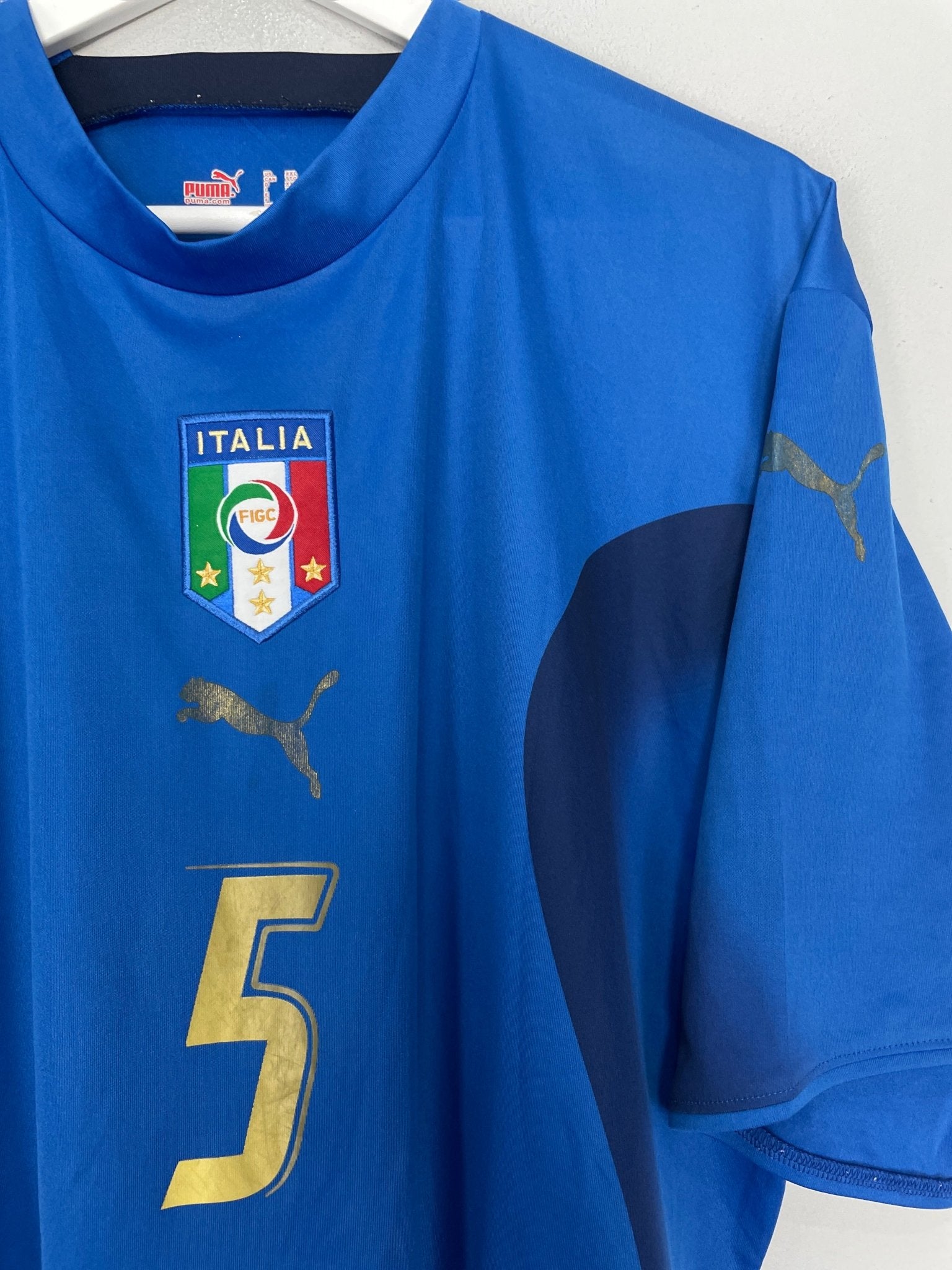 Shop 2006 ITALY **CANNAVARO #5 HOME SHIRT (XXL) PUMA, classic football shirts, vintage football shirts & retro soccer jerseys at Cult Kits