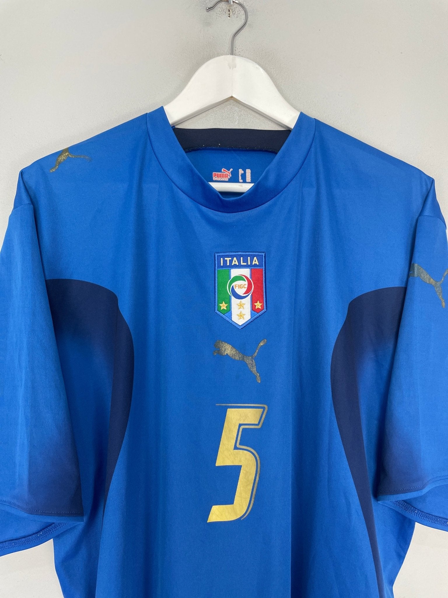 Shop 2006 ITALY **CANNAVARO #5 HOME SHIRT (XXL) PUMA, classic football shirts, vintage football shirts & retro soccer jerseys at Cult Kits