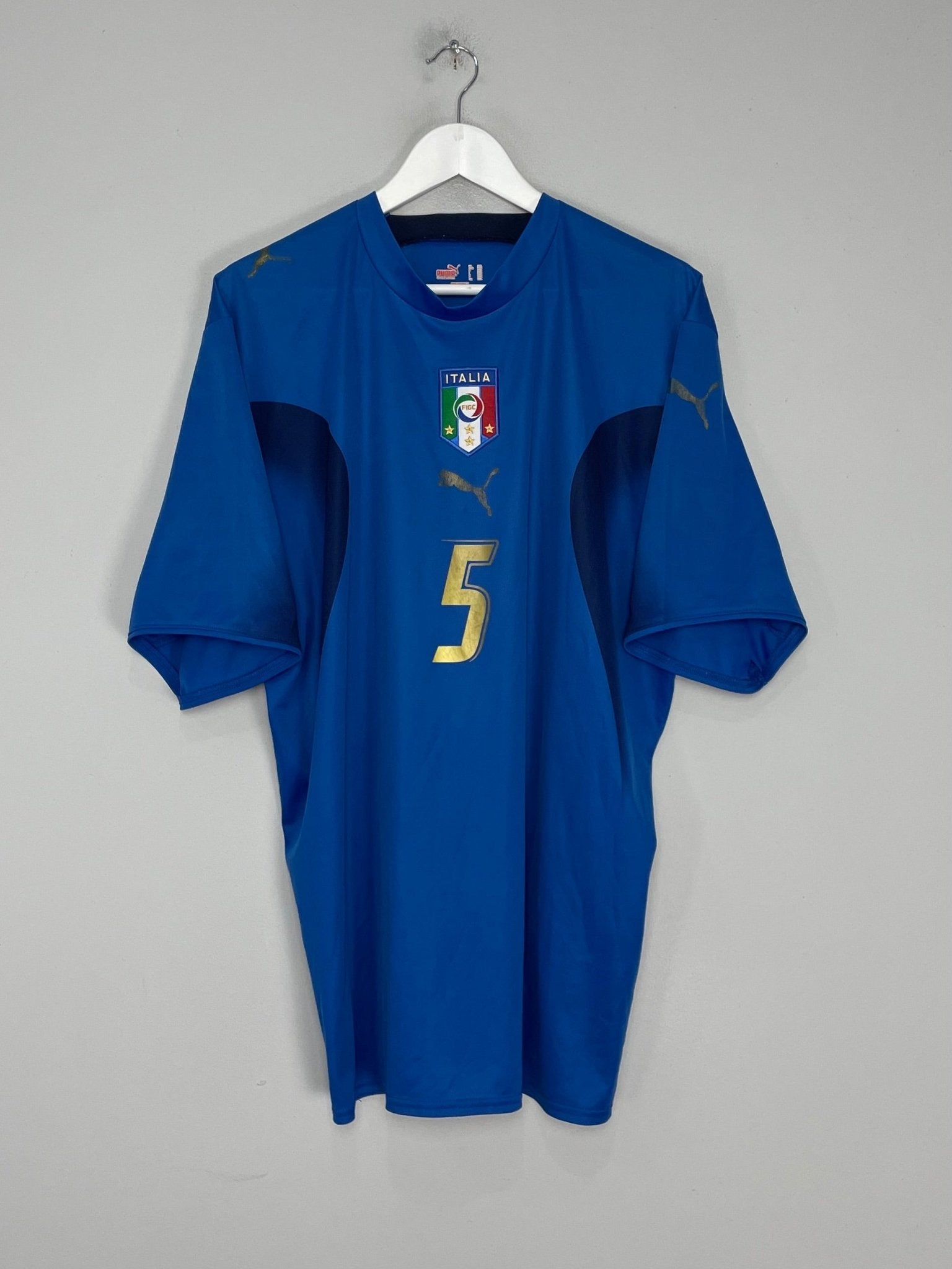 Shop 2006 ITALY **CANNAVARO #5 HOME SHIRT (XXL) PUMA, classic football shirts, vintage football shirts & retro soccer jerseys at Cult Kits