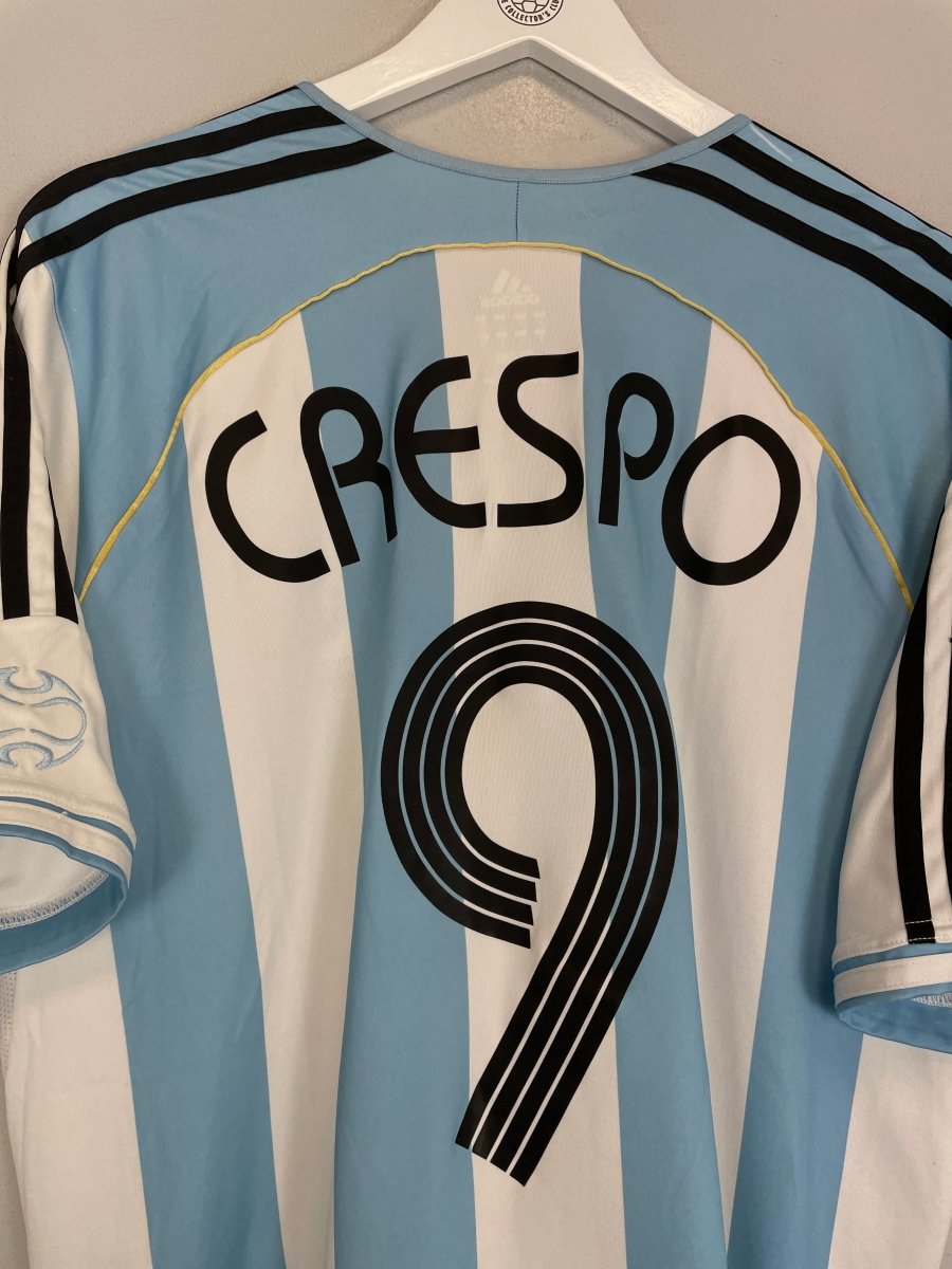 2006/07 ARGENTINA CRESPO 9 HOME SHIRT (L) ADIDAS - Cult Kits - Large - Buy Vintage Football Shirts, Authentic Retro Football Shirts For Sale, Classic Football Shirts & Soccer Jersey