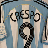 2006/07 ARGENTINA CRESPO 9 HOME SHIRT (L) ADIDAS - Cult Kits - Large - Buy Vintage Football Shirts, Authentic Retro Football Shirts For Sale, Classic Football Shirts & Soccer Jersey