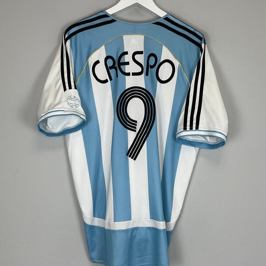2006/07 ARGENTINA CRESPO 9 HOME SHIRT (L) ADIDAS - Cult Kits - Large - Buy Vintage Football Shirts, Authentic Retro Football Shirts For Sale, Classic Football Shirts & Soccer Jersey