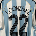 Shop 2006/07 ARGENTINA L.GONZALEZ #22 HOME SHIRT (XL) ADIDAS, classic football shirts, vintage football shirts & retro soccer jerseys at Cult Kits