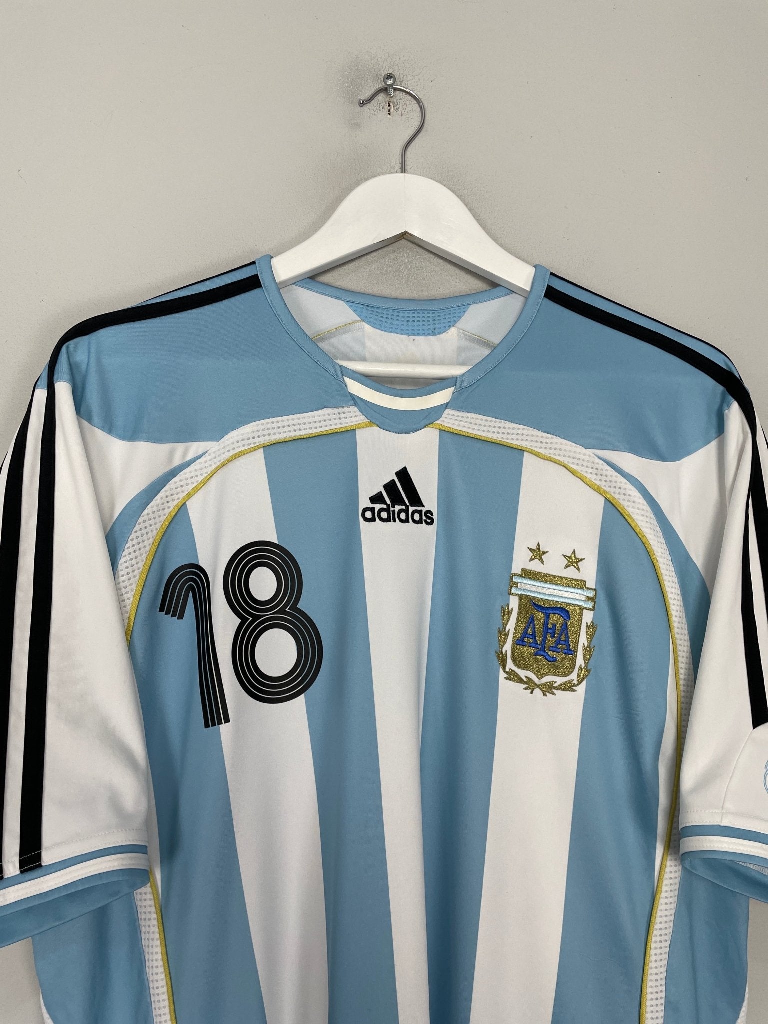 Shop 2006/07 ARGENTINA MESSI #18 HOME SHIRT (XL) ADIDAS, classic football shirts, vintage football shirts & retro soccer jerseys at Cult Kits