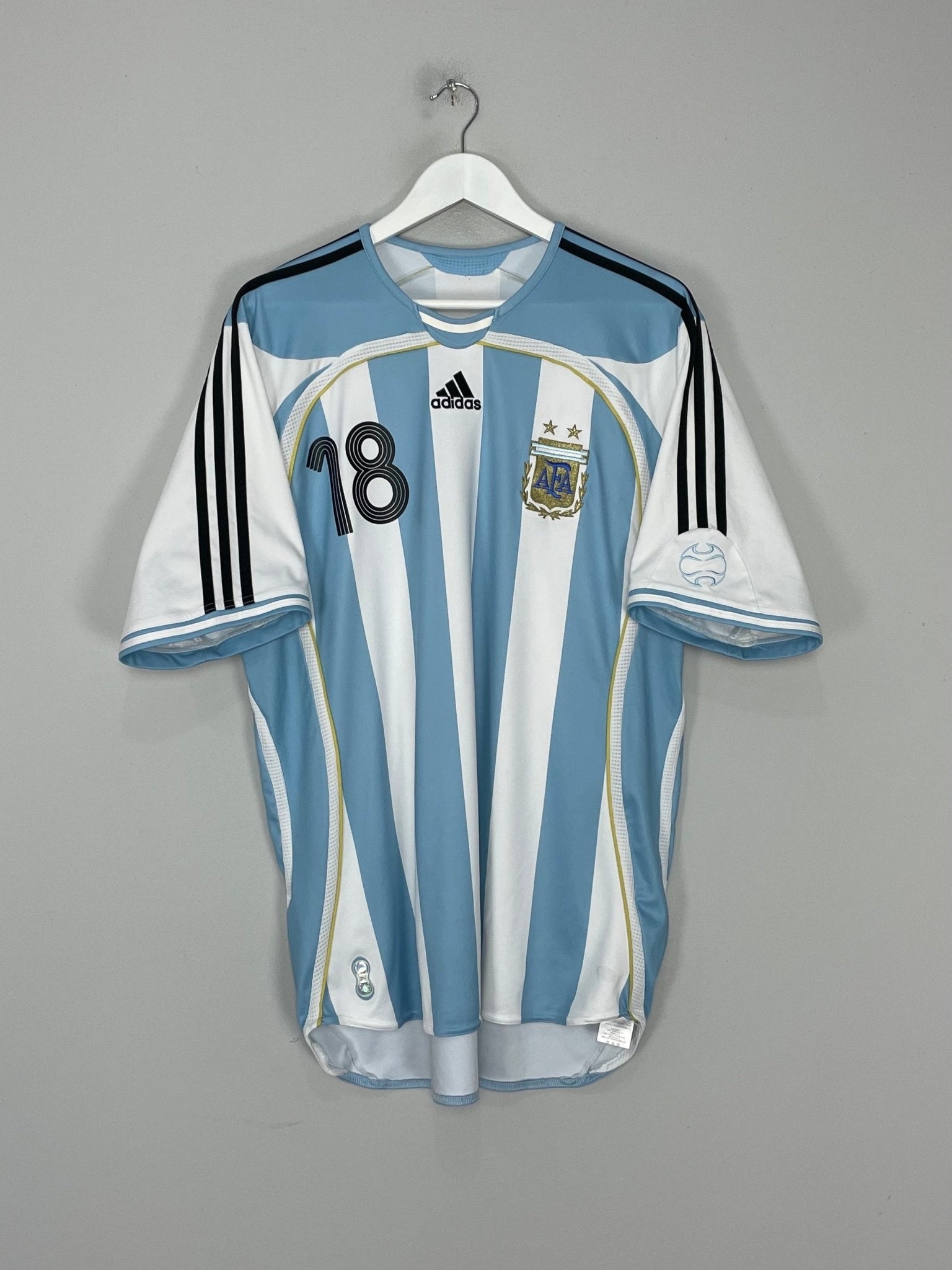 Shop 2006/07 ARGENTINA MESSI #18 HOME SHIRT (XL) ADIDAS, classic football shirts, vintage football shirts & retro soccer jerseys at Cult Kits