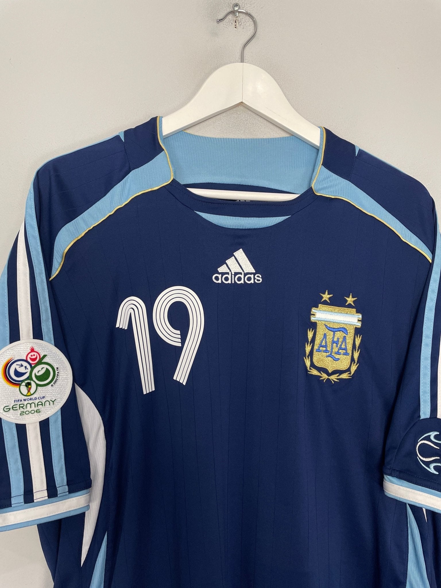 Shop 2006/07 ARGENTINA MESSI #19 AWAY SHIRT (XL) ADIDAS, classic football shirts, vintage football shirts & retro soccer jerseys at Cult Kits