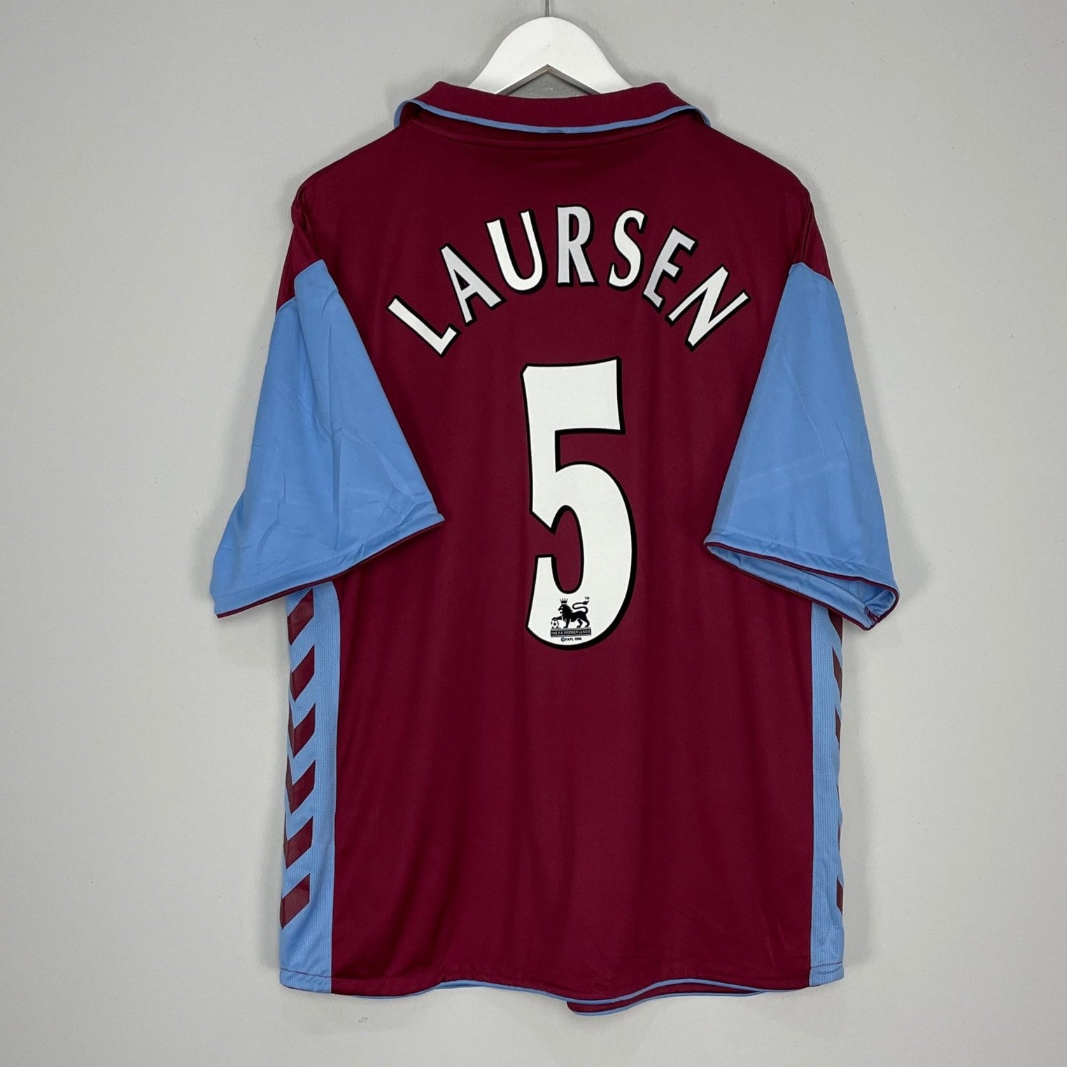 Shop 2006/07 ASTON VILLA LAURSEN #5 HOME SHIRT (L) HUMMEL, classic football shirts, vintage football shirts & retro soccer jerseys at Cult Kits