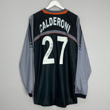 Shop 2006/07 ATALANTA CALDERONI #27 *PLAYER ISSUE + SIGNED* GK SHIRT (XXL) ASICS, classic football shirts, vintage football shirts & retro soccer jerseys at Cult Kits