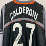 Shop 2006/07 ATALANTA CALDERONI #27 *PLAYER ISSUE + SIGNED* GK SHIRT (XXL) ASICS, classic football shirts, vintage football shirts & retro soccer jerseys at Cult Kits