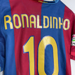Shop 2006/07 BARCELONA RONALDINHO #10 HOME SHIRT (L) NIKE, classic football shirts, vintage football shirts & retro soccer jerseys at Cult Kits