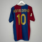 Shop 2006/07 BARCELONA RONALDINHO #10 HOME SHIRT (L) NIKE, classic football shirts, vintage football shirts & retro soccer jerseys at Cult Kits