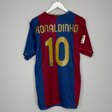 Shop 2006/07 BARCELONA RONALDINHO #10 HOME SHIRT (L) NIKE, classic football shirts, vintage football shirts & retro soccer jerseys at Cult Kits