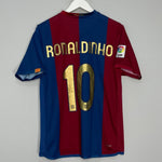 Shop 2006/07 BARCELONA RONALDINHO #10 HOME SHIRT (M) NIKE, classic football shirts, vintage football shirts & retro soccer jerseys at Cult Kits