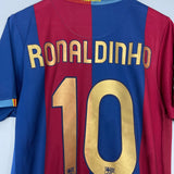 Shop 2006/07 BARCELONA RONALDINHO #10 HOME SHIRT (M) NIKE, classic football shirts, vintage football shirts & retro soccer jerseys at Cult Kits