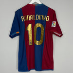 Shop 2006/07 BARCELONA RONALDINHO #10 HOME SHIRT (M) NIKE, classic football shirts, vintage football shirts & retro soccer jerseys at Cult Kits