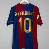 Shop 2006/07 BARCELONA RONALDINHO #10 HOME SHIRT (M) NIKE, classic football shirts, vintage football shirts & retro soccer jerseys at Cult Kits