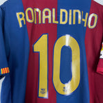 Shop 2006/07 BARCELONA RONALDINHO #10 HOME SHIRT (XL) NIKE, classic football shirts, vintage football shirts & retro soccer jerseys at Cult Kits