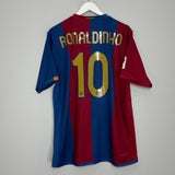 Shop 2006/07 BARCELONA RONALDINHO #10 HOME SHIRT (XL) NIKE, classic football shirts, vintage football shirts & retro soccer jerseys at Cult Kits