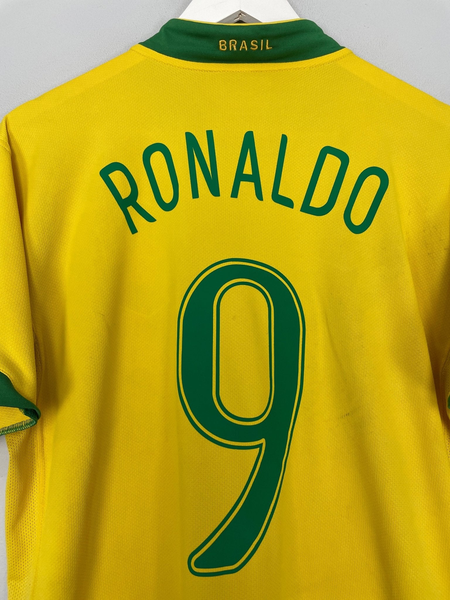 Shop 2006/07 BRAZIL RONALDO #9 HOME SHIRT (M) NIKE, classic football shirts, vintage football shirts & retro soccer jerseys at Cult Kits