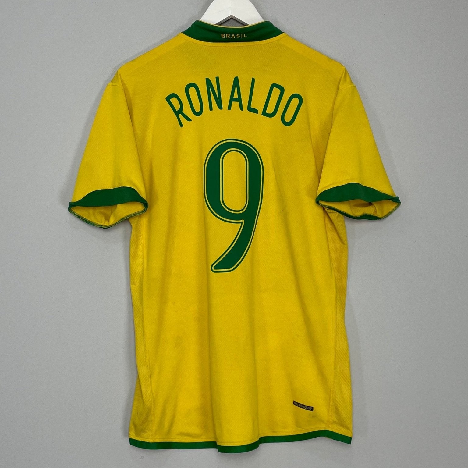 Shop 2006/07 BRAZIL RONALDO #9 HOME SHIRT (M) NIKE, classic football shirts, vintage football shirts & retro soccer jerseys at Cult Kits