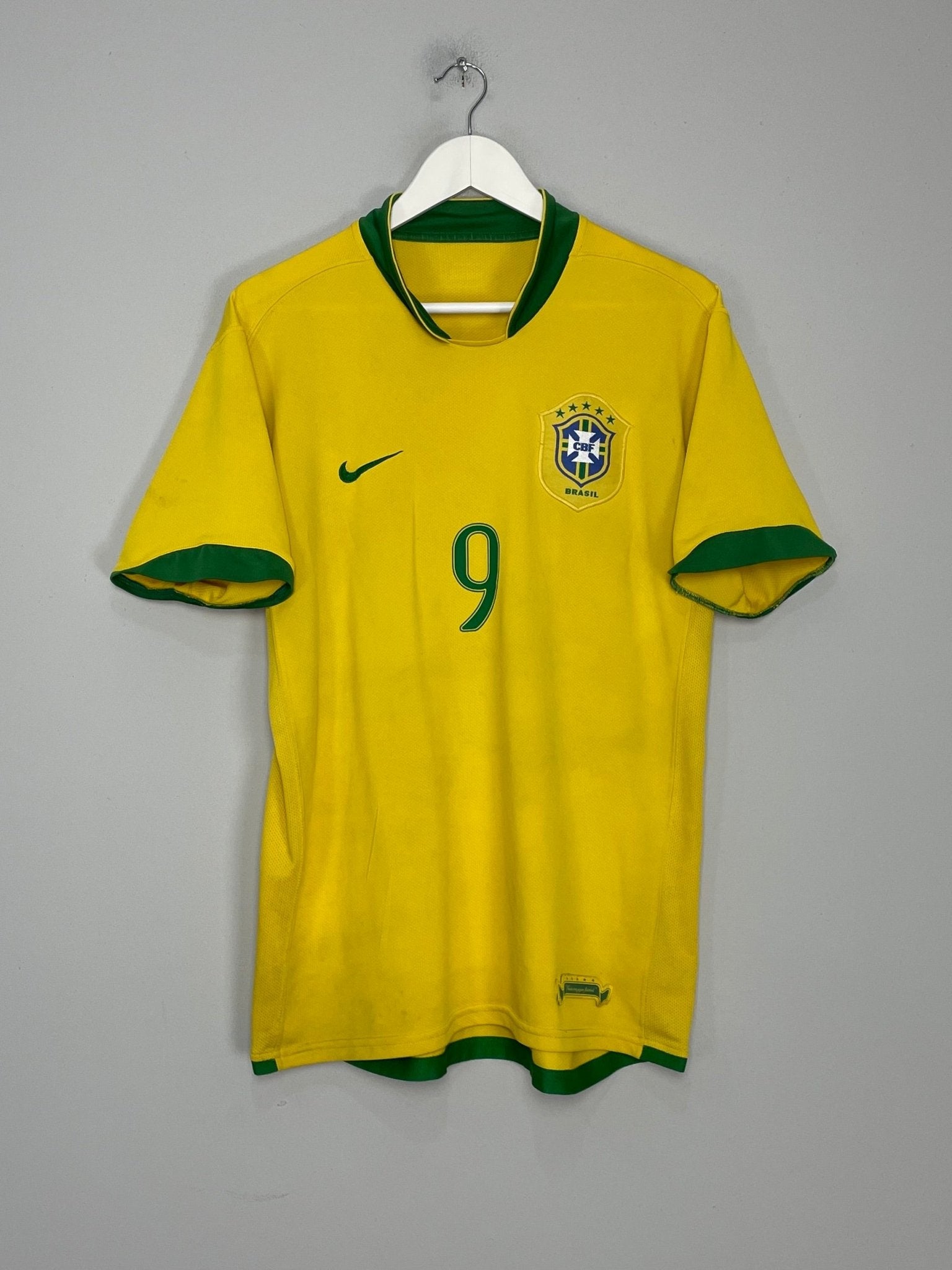 Shop 2006/07 BRAZIL RONALDO #9 HOME SHIRT (M) NIKE, classic football shirts, vintage football shirts & retro soccer jerseys at Cult Kits