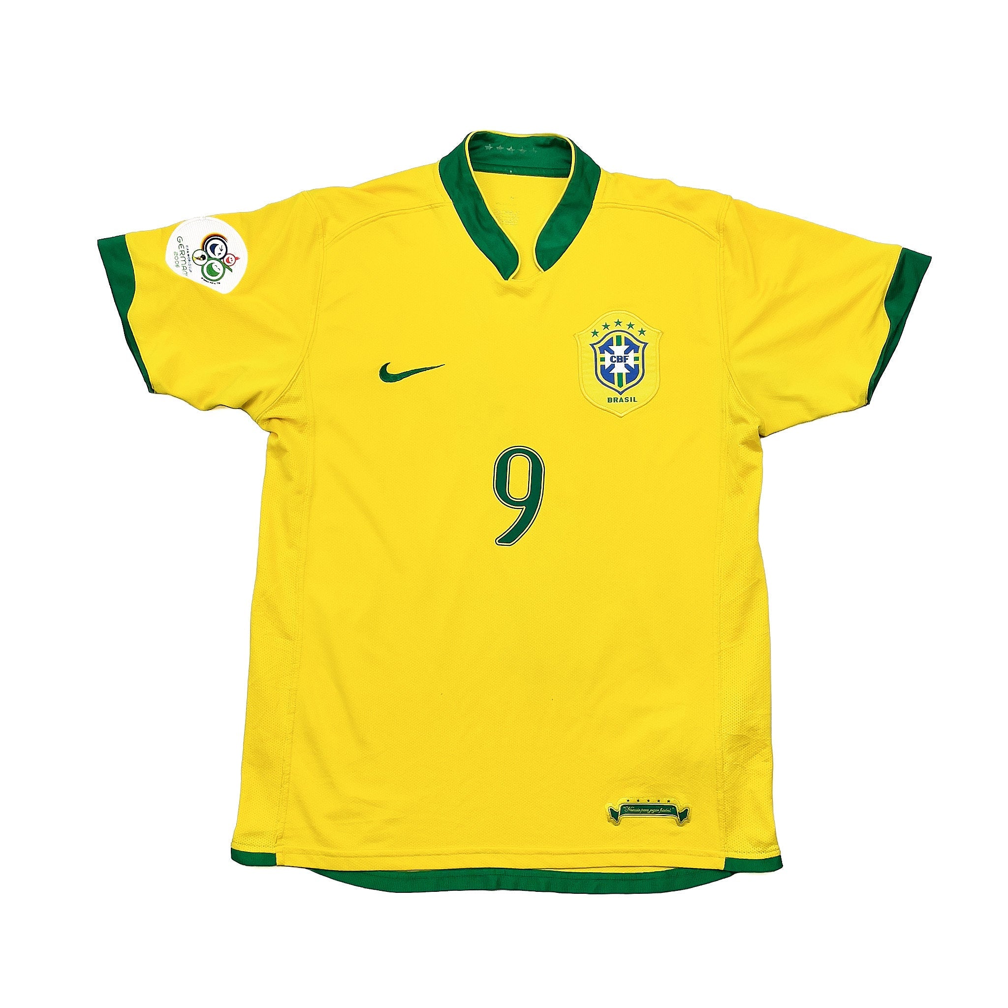 Buy 2006/07 Brazil Ronaldo 9 Home Shirt (M) Nike ~ Free worldwide shipping ~ Authentic Vintage Football Shirts from Cult Kits