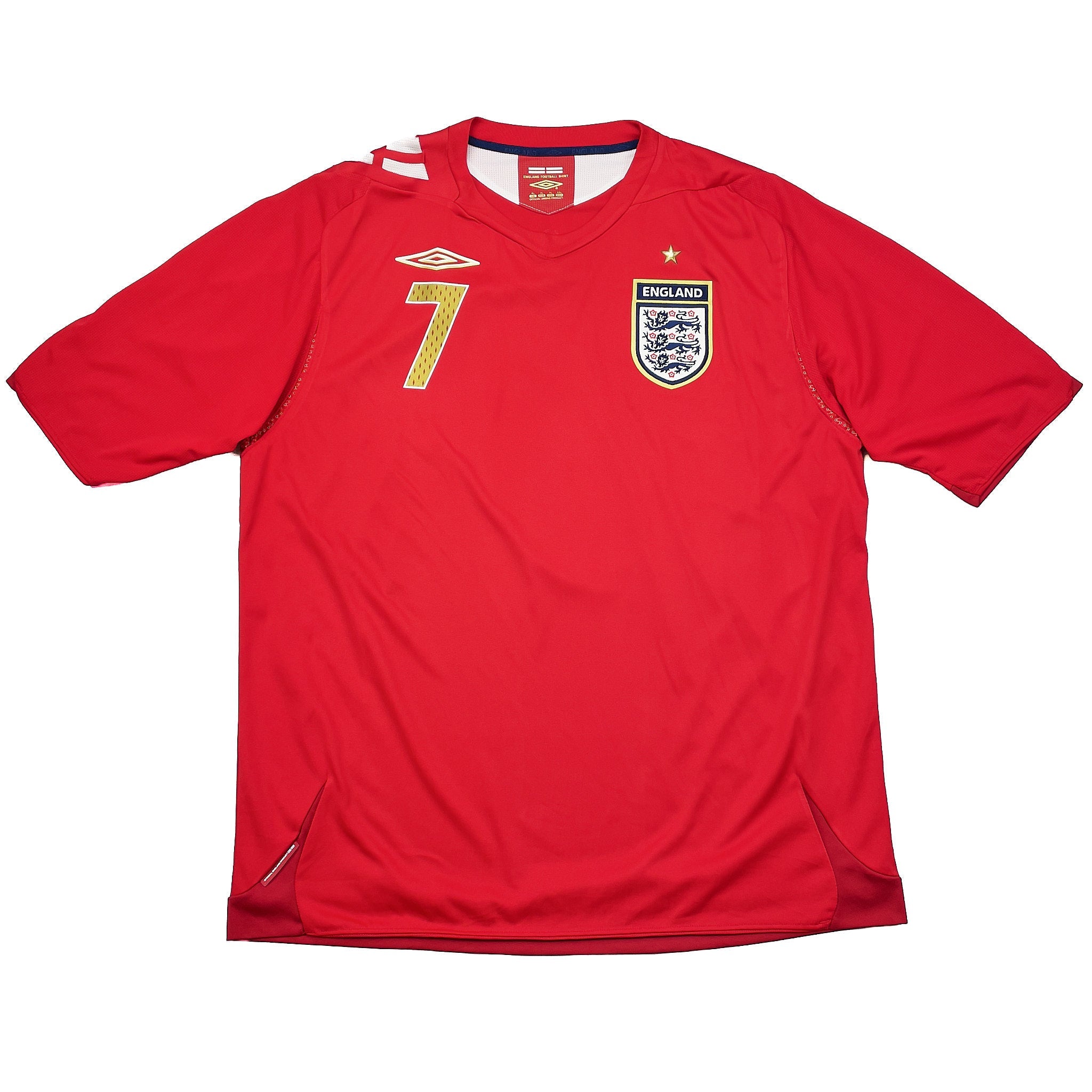 Buy 2006/07 ENGLAND BECKHAM 7 AWAY SHIRT (XL) UMBRO ~ Free worldwide shipping available ~ Authentic Vintage Football Shirts from Cult Kits