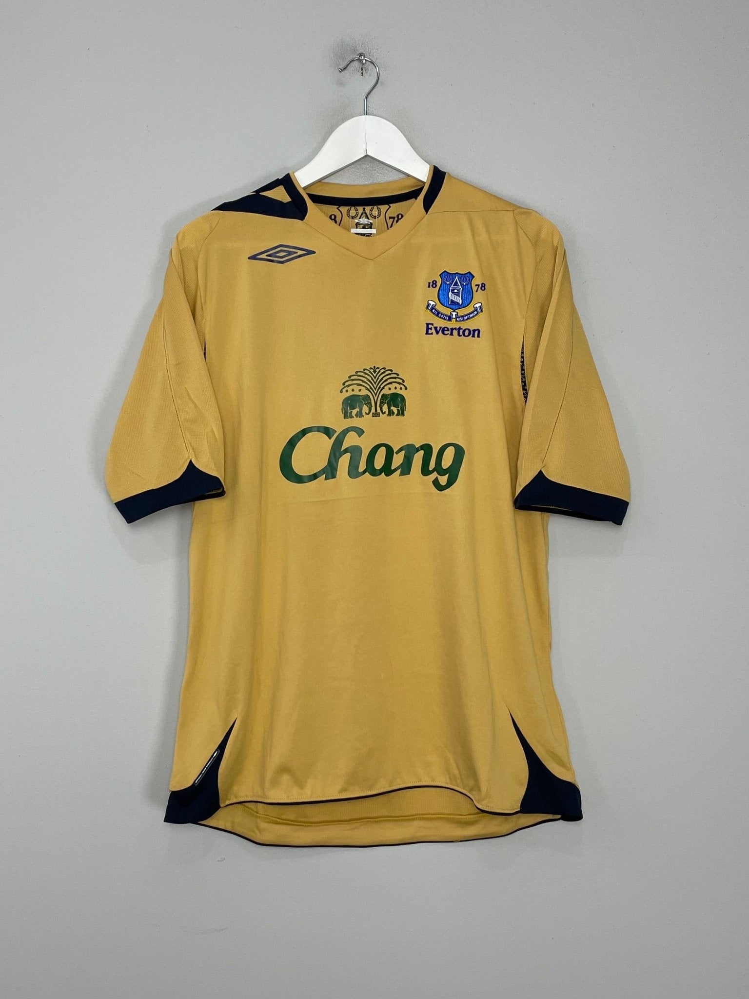 Shop 2006/07 EVERTON YOBO #4 THIRD SHIRT (L) UMBRO, classic football shirts, vintage football shirts & retro soccer jerseys at Cult Kits