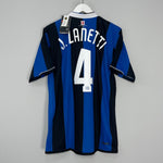 Shop 2006/07 INTER MILAN J.ZANETTI #4 *BNWT* HOME SHIRT (L) NIKE, classic football shirts, vintage football shirts & retro soccer jerseys at Cult Kits