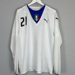 Shop 2006/07 ITALY PIRLO #21 L/S AWAY SHIRT (L) PUMA, classic football shirts, vintage football shirts & retro soccer jerseys at Cult Kits