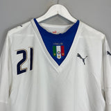 Shop 2006/07 ITALY PIRLO #21 L/S AWAY SHIRT (L) PUMA, classic football shirts, vintage football shirts & retro soccer jerseys at Cult Kits