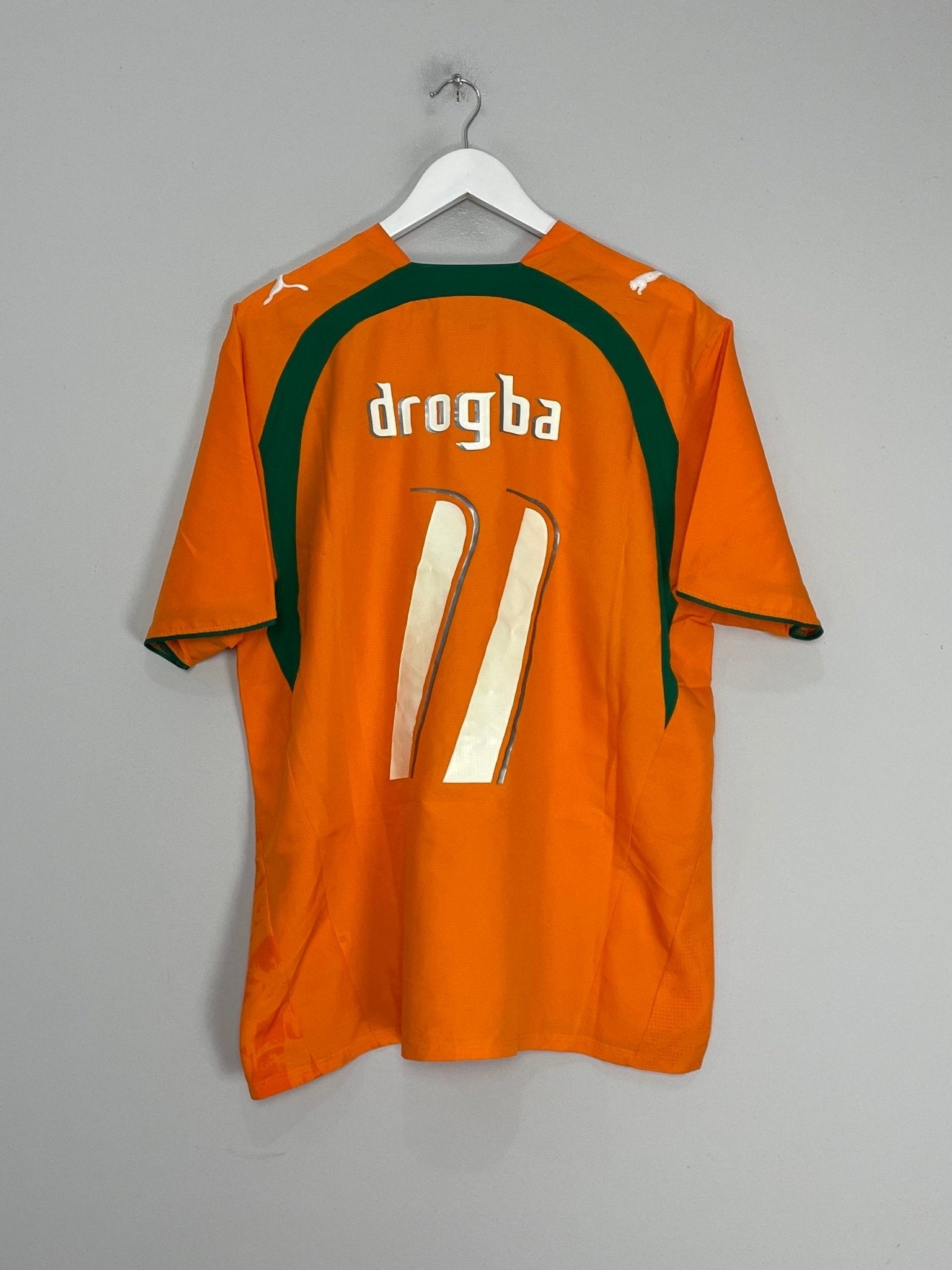 Shop 2006/07 IVORY COAST DROGBA #11 HOME SHIRT (XL) PUMA, classic football shirts, vintage football shirts & retro soccer jerseys at Cult Kits
