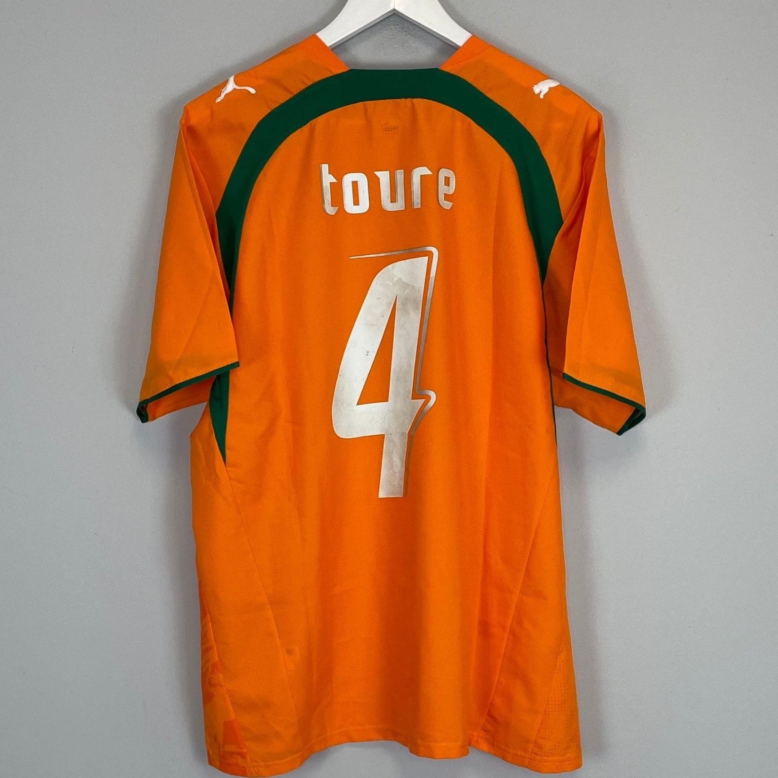 Shop 2006/07 IVORY COAST TOURE #4 HOME SHIRT (L) PUMA, classic football shirts, vintage football shirts & retro soccer jerseys at Cult Kits