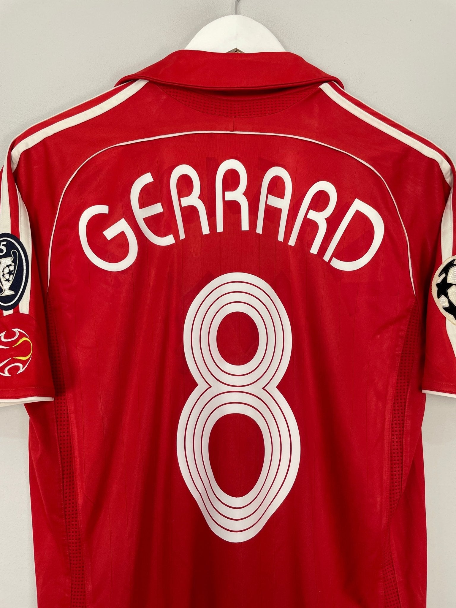 Shop 2006/07 LIVERPOOL GERRARD #8 C/L FINAL HOME SHIRT (M) ADIDAS, classic football shirts, vintage football shirts & retro soccer jerseys at Cult Kits