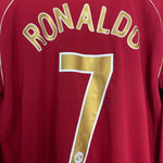 Shop 2006/07 MANCHESTER UNITED RONALDO #7 L/S C/L HOME SHIRT (M) NIKE, classic football shirts, vintage football shirts & retro soccer jerseys at Cult Kits
