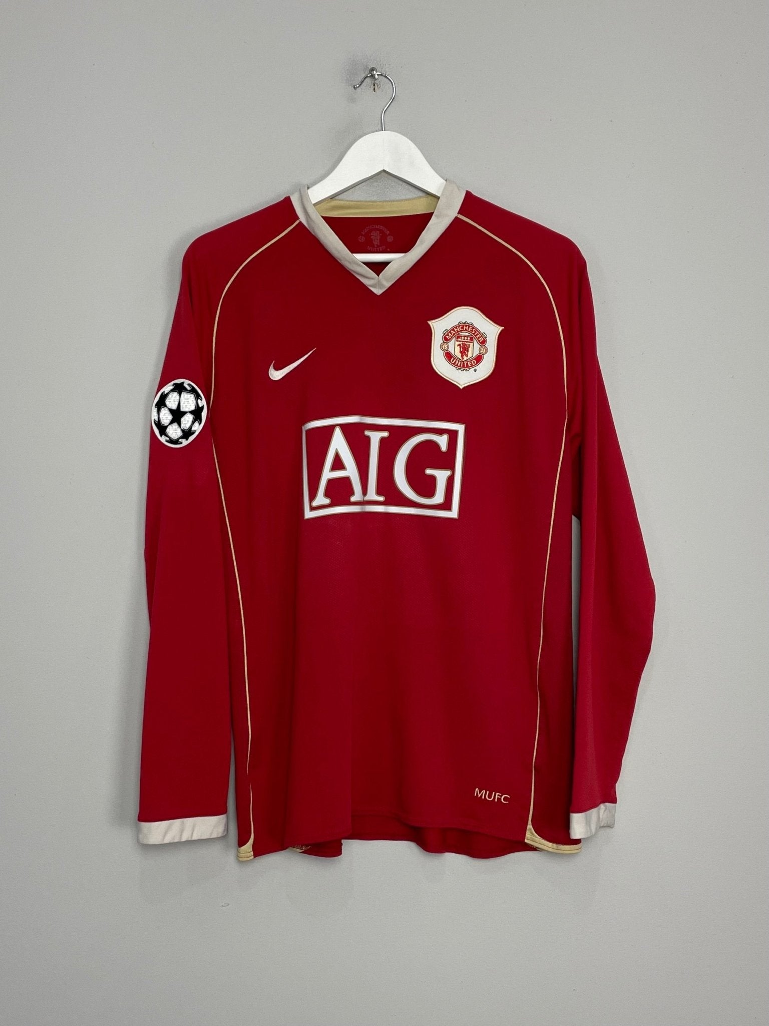 Shop 2006/07 MANCHESTER UNITED RONALDO #7 L/S C/L HOME SHIRT (M) NIKE, classic football shirts, vintage football shirts & retro soccer jerseys at Cult Kits