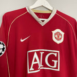 Shop 2006/07 MANCHESTER UNITED RONALDO #7 L/S C/L HOME SHIRT (M) NIKE, classic football shirts, vintage football shirts & retro soccer jerseys at Cult Kits