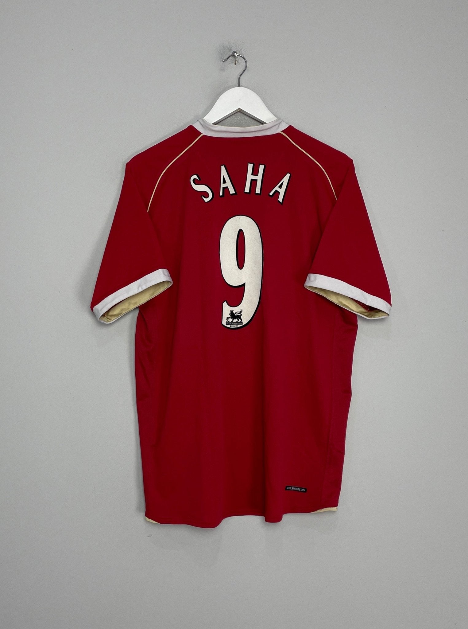 Shop 2006/07 MANCHESTER UNITED SAHA #9 HOME SHIRT (L) NIKE, classic football shirts, vintage football shirts & retro soccer jerseys at Cult Kits