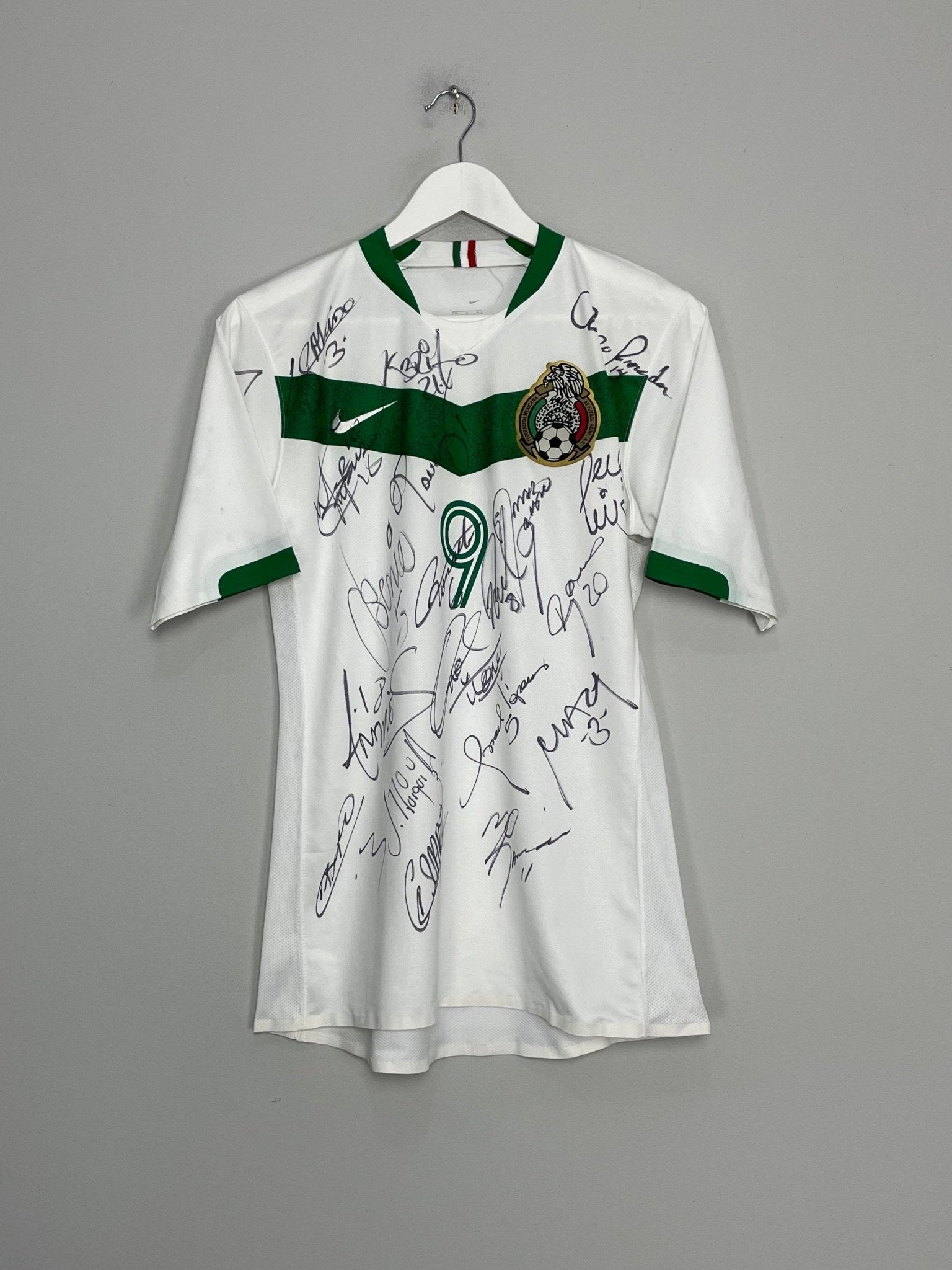 Shop 2006/07 MEXICO O.BRAVO #9 *PLAYER ISSUE + SQUAD SIGNED* AWAY SHIRT (M) NIKE, classic football shirts, vintage football shirts & retro soccer jerseys at Cult Kits