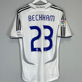 2006/07 REAL MADRID BECKHAM 23 HOME SHIRT (M) ADIDAS - Cult Kits - Medium - Buy Vintage Football Shirts, Authentic Retro Football Shirts For Sale, Classic Football Shirts & Soccer Jersey