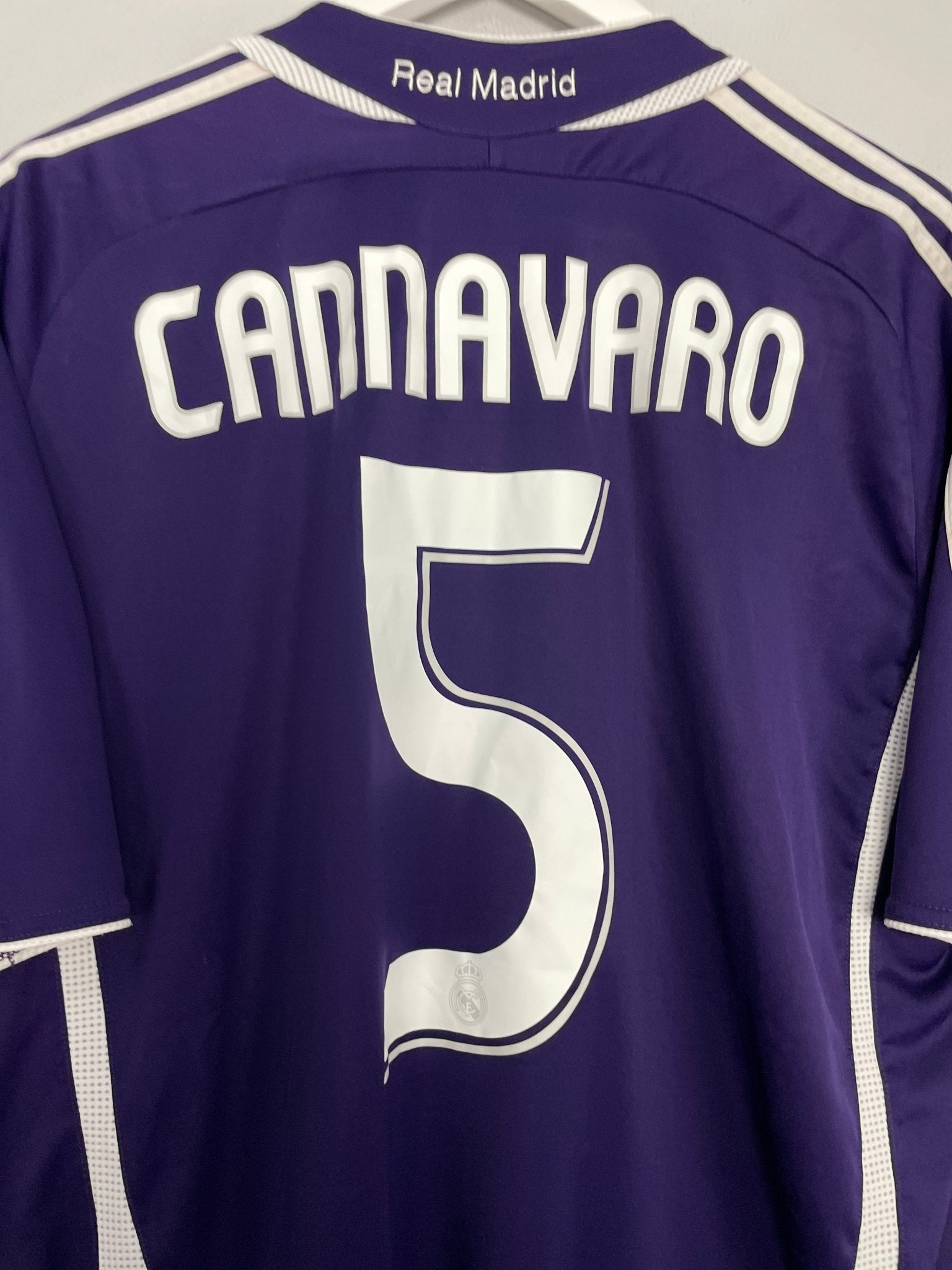 Shop 2006/07 REAL MADRID CANNAVARO #5 THIRD SHIRT (XL) ADIDAS, classic football shirts, vintage football shirts & retro soccer jerseys at Cult Kits