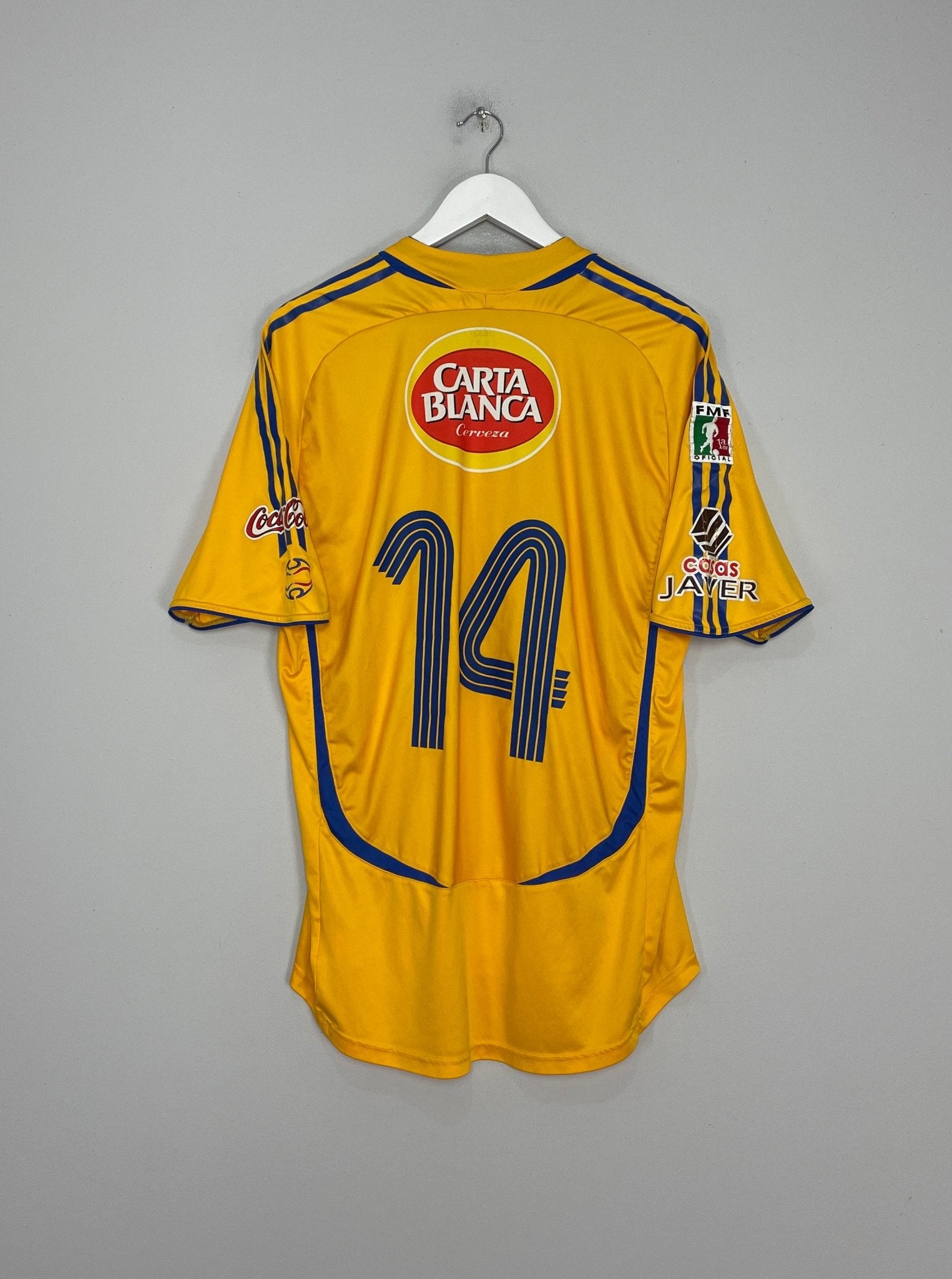 Shop 2006/07 TIGRES #14 HOME SHIRT (XL) ADIDAS, classic football shirts, vintage football shirts & retro soccer jerseys at Cult Kits