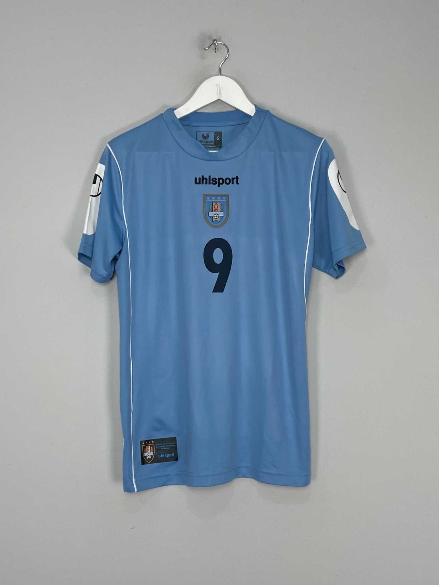Shop 2006/07 URUGUAY #9 HOME SHIRT (L) UHLSPORT, classic football shirts, vintage football shirts & retro soccer jerseys at Cult Kits