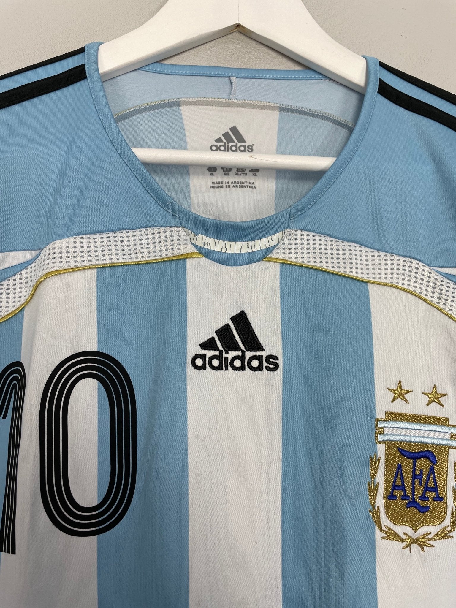 Shop 2006/08 ARGENTINA RIQUELME #10 HOME SHIRT (XL) ADIDAS, classic football shirts, vintage football shirts & retro soccer jerseys at Cult Kits