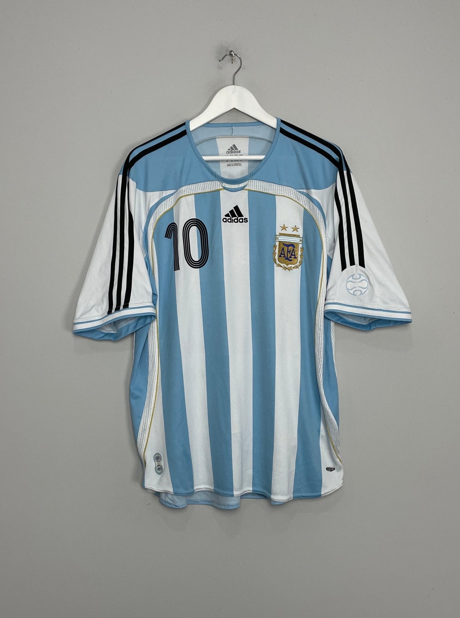 Shop 2006/08 ARGENTINA RIQUELME #10 HOME SHIRT (XL) ADIDAS, classic football shirts, vintage football shirts & retro soccer jerseys at Cult Kits